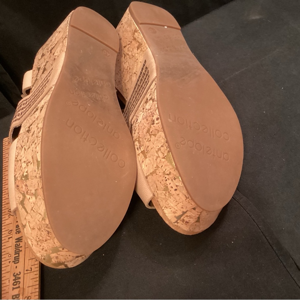 Antelope tan leather wedge sandals size 39 or 9usa. EUC - Picture 7 of 10